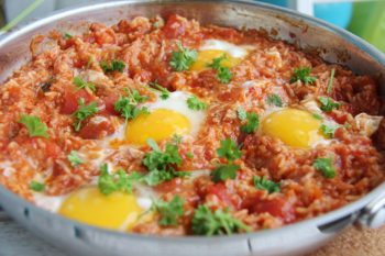 Shakshuka mit Reis